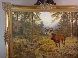 Myślistwo! Jeleń na rykowisku - oryg. Georg Majewicz (1897-1965)