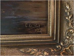 Piękny Nokturn! Łodzie na pełnym morzu - Willi Schubert (1900-1980)