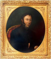 POLECAMY! WYJĄTKOWY PAŁACOWY PORTRET BIEDERMEIER PRZEDSTAWIAJĄCY POSTAĆ MĘŻCZYZNY XIXw.