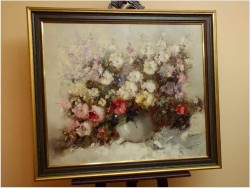 AUKCYJNY MALARZ! KWIATY W WAZONIE - Ingfried Paul HENZE-MORRO (1925-2013) CERTYFIKAT!