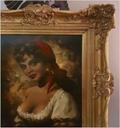 Szkoła Düsseldorfska! Portret Cyganki - Prof. Willi DEPRÉ (1922-1995r.) 