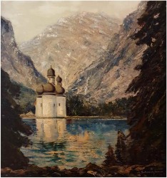 Technika szpachlowa! Widok na Königssee - Hermann Schmitzbonn *1903