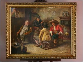 Malarstwo Rodzajowe! Dysputa w męskim gronie - Oskar Urbahn XXw.