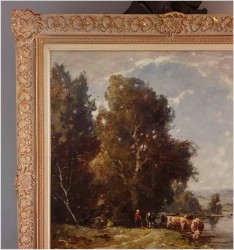 Obraz olejny! Krowy Przy Wodopoju - Karl Mohr (Düsseldorf 1922-2013)