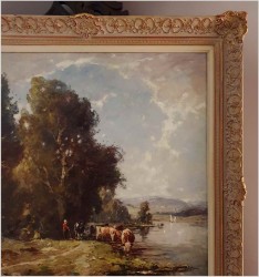 Obraz olejny! Krowy Przy Wodopoju - Karl Mohr (Düsseldorf 1922-2013)