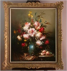 Pałacowe malarstwo! Kwiaty w wazonie - Kömpöczy Balogh Endre (Hungary 1911-1977) 