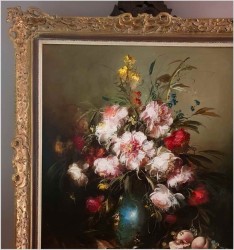 Pałacowe malarstwo! Kwiaty w wazonie - Kömpöczy Balogh Endre (Hungary 1911-1977) 