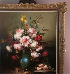 Pałacowe malarstwo! Kwiaty w wazonie - Kömpöczy Balogh Endre (Hungary 1911-1977) 