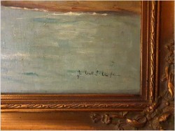 Łodzie przy brzegu - Dieter Lukas Larsen (1936-2001 Düsseldorf)