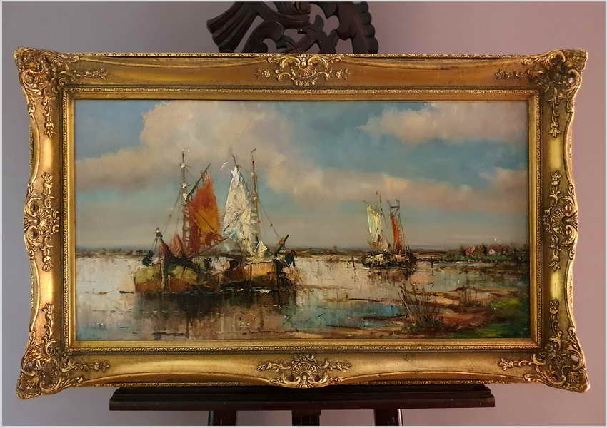 Super Marina! Łodzie przy brzegu - Prof. Arthur Hierer (1896-1985)