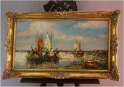 Super Marina! Łodzie przy brzegu - Prof. Arthur Hierer (1896-1985)