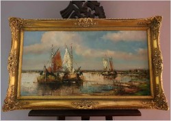 Super Marina! Łodzie przy brzegu - Prof. Arthur Hierer (1896-1985)