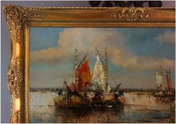 Super Marina! Łodzie przy brzegu - Prof. Arthur Hierer (1896-1985)