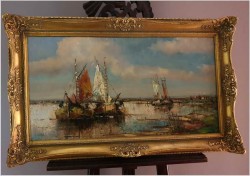 Super Marina! Łodzie przy brzegu - Prof. Arthur Hierer (1896-1985)