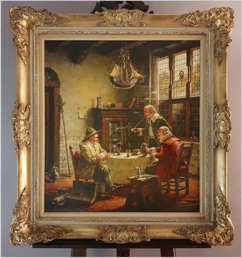 Malarstwo Mistrzów! Rozmowy przy winie - Oryg. Hein Van Doren (1930r Düsseldorf)