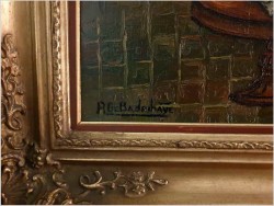 Scena we wnętrzu - R. De Badrihaye 80cm x 70cm ( Belgia XIX-XXw.)