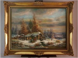 Romantyczne Malarstwo! Zimowy krajobraz - Albrecht BRINKMANN (1930)