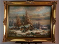 Romantyczne Malarstwo! Zimowy krajobraz - Albrecht BRINKMANN (1930)