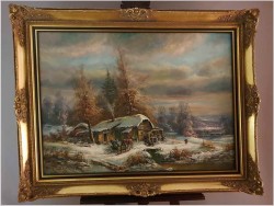 Romantyczne Malarstwo! Zimowy krajobraz - Albrecht BRINKMANN (1930)