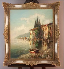 Technika Szpachlowa! Śródziemnomorski krajobraz - H. Nilsen *1908