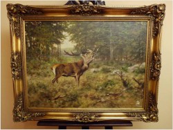 MALARSTWO AUKCYJNE! JELEŃ NA RYKOWISKU - Georg Majewicz (1897 - 1965 | Niemcy)