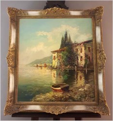 Technika Szpachlowa! Śródziemnomorski krajobraz - H. Nilsen *1908