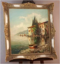 Technika Szpachlowa! Śródziemnomorski krajobraz - H. Nilsen *1908