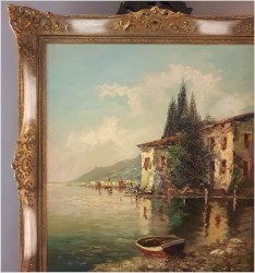 Technika Szpachlowa! Śródziemnomorski krajobraz - H. Nilsen *1908