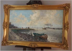 Dobra pozycja! Nabrzeże z łodziami - Wim Van Norden (1917-2001)