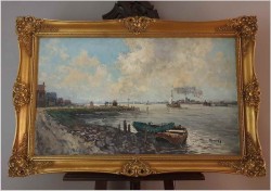 Dobra pozycja! Nabrzeże z łodziami - Wim Van Norden (1917-2001)