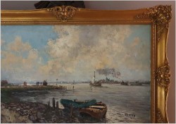 Dobra pozycja! Nabrzeże z łodziami - Wim Van Norden (1917-2001)