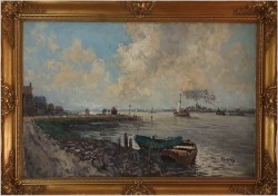 Dobra pozycja! Nabrzeże z łodziami - Wim Van Norden (1917-2001)