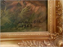 Malarstwo myśliwskie! Jeleń na leśnej polanie - Fred ARENDT (*1928)