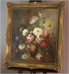 Pałacowe kwiaty w wazonie - Louisa Medina (ur. 1911 Padwa)