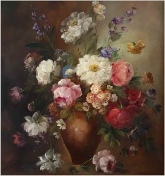 Pałacowe kwiaty w wazonie - Louisa Medina (ur. 1911 Padwa)