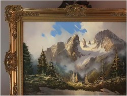 Realistyczny obraz olejny! Masyw górski Watzmann - J. E. Lemke *1916