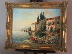 Technika Szpachlowa! Śródziemnomorski krajobraz - H. Nilsen *1908