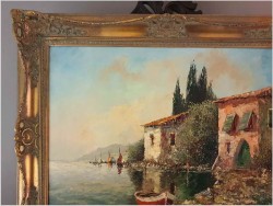 Technika Szpachlowa! Śródziemnomorski krajobraz - H. Nilsen *1908