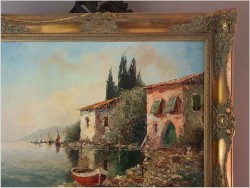 Technika Szpachlowa! Śródziemnomorski krajobraz - H. Nilsen *1908