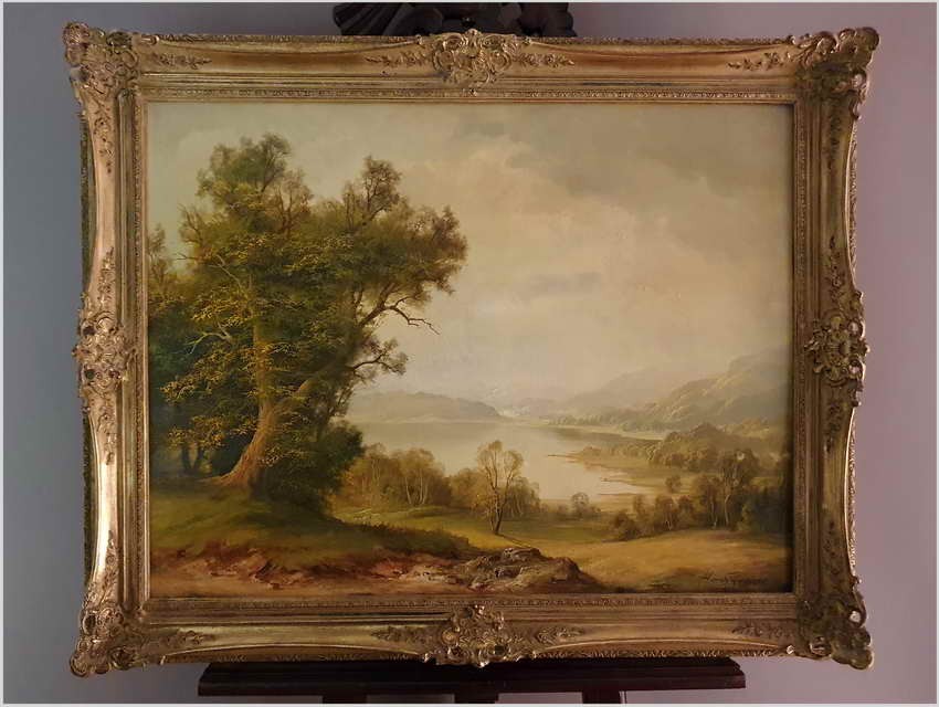 Dobre Malarstwo Romantyczne! Widok na jezioro - Hans Wagner *1924