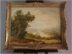 Dobre Malarstwo Romantyczne! Widok na jezioro - Hans Wagner *1924