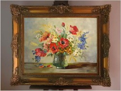 Kompozycja maków i wiosennych kwiatów - Hedwig Petermann *1877