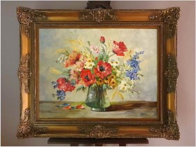 Kompozycja maków i wiosennych kwiatów  - Hedwig Petermann *1877