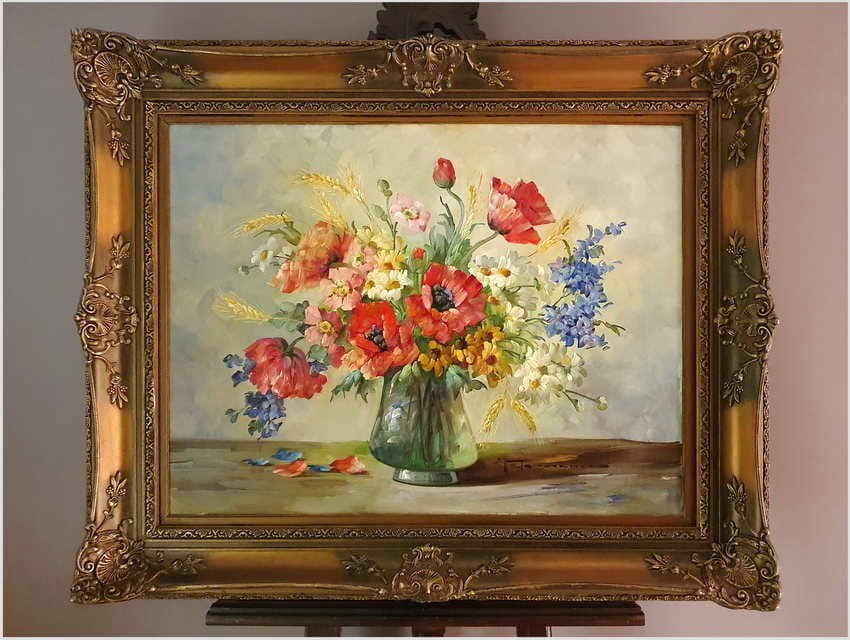 Kompozycja maków i wiosennych kwiatów - Hedwig Petermann *1877