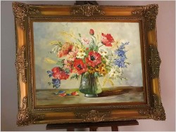 Kompozycja maków i wiosennych kwiatów - Hedwig Petermann *1877