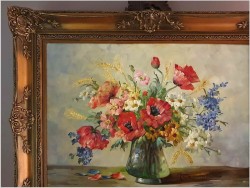 Kompozycja maków i wiosennych kwiatów - Hedwig Petermann *1877