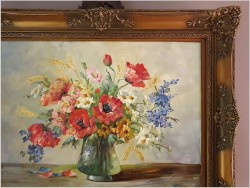 Kompozycja maków i wiosennych kwiatów - Hedwig Petermann *1877