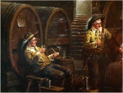 Degustacja winia u Mnicha - Oryg. Hein Van Doren (1930r Düsseldorf)