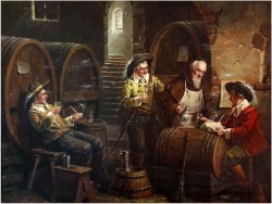 Degustacja winia u Mnicha - Oryg. Hein Van Doren (1930r Düsseldorf)