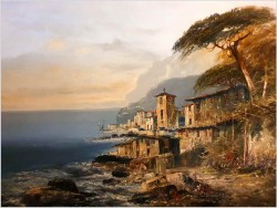 Krajobraz śródziemnomorski - Josef Kugler (Österreich 1913 - 2011)